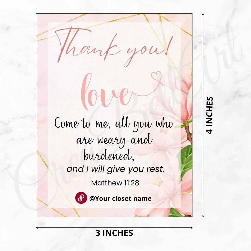 100 Pack Biblie Thank You Insert Cards - Small Business Thank You Card 4